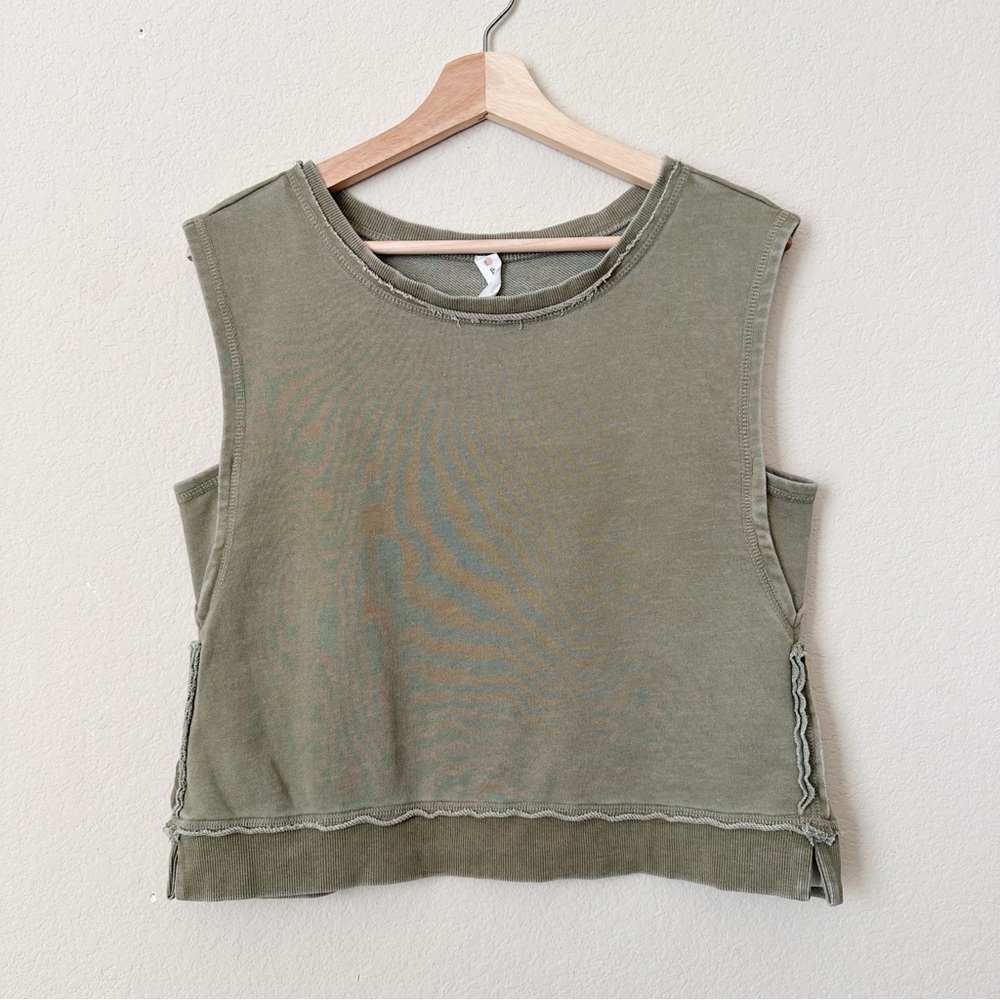 Anthropologie Daily Practice Taryn Lounge Top Olive Green